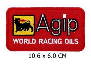 DP043 AGIP Rennsport Öl F1 Auto Brennstoff Aufnäher Aufbügler PATCH