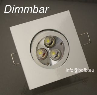 Power LED Einbaustrahler Badleuchte Downlight Set 4 eckig Warmweiß