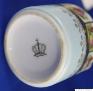 Altes Porzellan Set Zuckerdose Milchkännchen mit Prunk Dekor gemarkt