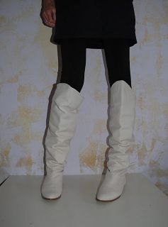 Slouch Overknee Stiefel 40 Leder off white weiss Langschaft Boots