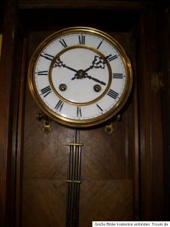 antiker Regulator Pendeluhr Uhr Wanduhr mit Gongschlag / ca. 1940