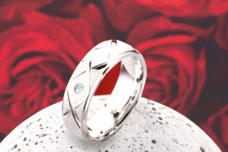 Silberring Damenring mit echten Diamant+Ringgravur D651