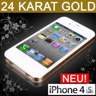 Apple iPhone 4S Weiss 64GB mit 24kt Gold veredelt Simfrei ab Werk Neu