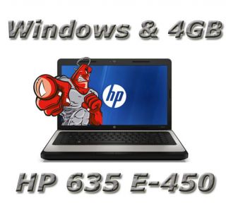NOTEBOOK HP 635 E 450 2x1,66 4GB 320GB ATI HD 6320 Windows XP   mattes
