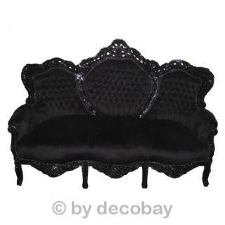 er Couch schwarz Barock Sofa gothic Massiv Polster
