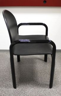 Knoll Gae Aulenti Retro Stuhl Classic Side Chair Leder Schwarz