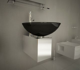 Schwarz Glas Design*Waschtisch Waschbecken Edelstahl