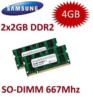 2x 2GB 4GB RAM DDR2 667 Mhz Notebook Speicher SO Dimm PC2 5300s 200