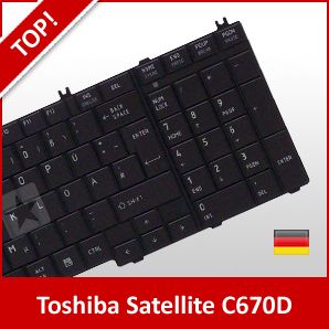 Original Toshiba Satellite C670D Tastatur, deutsch (GR), schwarz