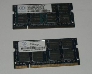 2x 1GB RAM Nanya DDR2 Notebook PC2 5300s SODIMM 677MHz