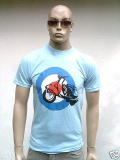 Retro 50 80 MODS TARGET Roller Scooter Club T Shirt S/M