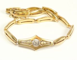 14k 585 antikes Damen Gold Armband Jugendstil Brillant Brillantarmband