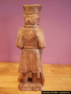 Holzfigur geschnitzte Figur aus Holz 43cm hoch Krieger ?