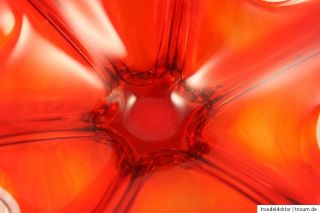 Kleine Murano Kristall Glas Schale Space Age Flower Power rot red