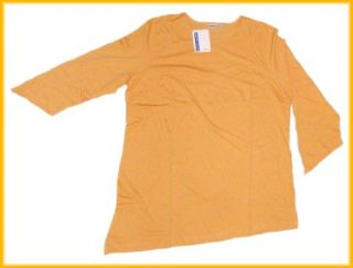 Langarm Shirt T Shirt asymetrisch uni orange Gr. 46 NEU