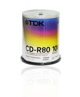 TDK CD R 80 Druckbare 80min 700MB 52x Spindel 100