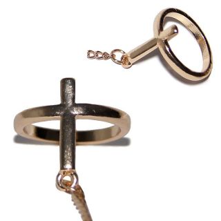 Neu Kreuz Armband + Ring Arm Kette Cross Bracelet Blogger Anhänger