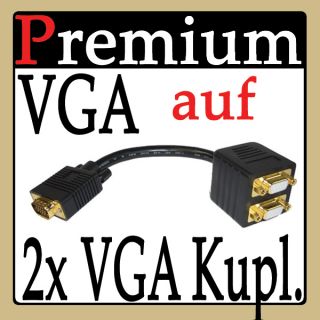 VGA Y Verteiler Splitter 15polig vergoldet {DA 21}