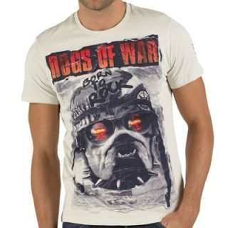 Firetrap Herren Dogs Of War T Shirt Weiß