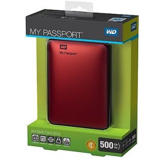 Western Digital My Passport 500GB External Portable Red Hard Drive