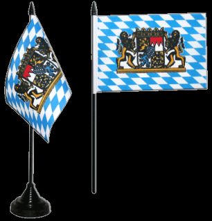 Tischflagge DEUTSCHLAND BAYERN LöWE bayerische Tischfahne 10x15cm