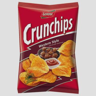 16 Tüten Crunchips Lorenz Western Style a 200g Chips Orginal (1kg10