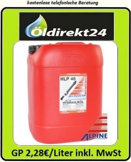 Alpine HLP 46 Hydrauliköl HLP46 Hydraulik Öl 5 Liter