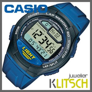 Casio Sport Digital Chrono Herren Uhr Blau W 734 2AVEF