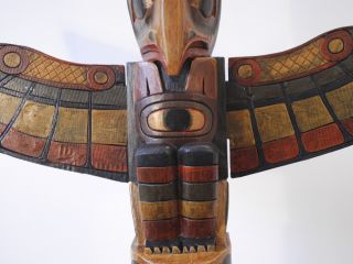 Totem Marterpfahl Holz Indianer Totempfahl Adler 100cm