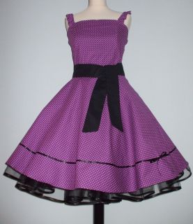 50er Jahre Kleid Rockabilly Lila Flieder