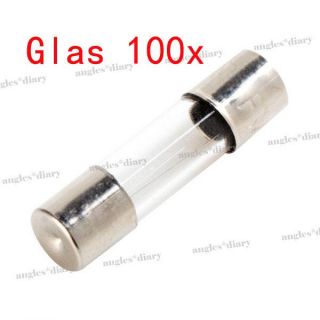 100x Glas Feinsicherung Glasfeinsicherung 20mm Sicherung 250V 0,5A~30A