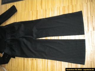 Mexx Damen Anzug Hosenanzug Gr. 38 M L S schwarz Nadelstreifen