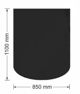 Funkenschutzplatte / Bodenplatte gebogen Schiefer schwarz 850x1100mm