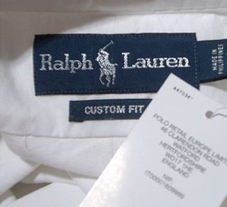 Ralph Lauren langarm Herren Hemd Big Pony Custum fit weiß in Größe