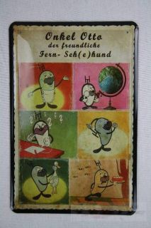 Blechschild Comic Onkel Otto Trickfilm Metallschild 20x30 cm witzige
