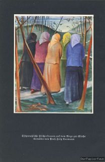 Ostpreussen Fischerfrauen Fritz Burmann Kunstdruck 1935 Wiedenbrück