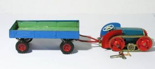 Blechspielzeug Gescha Raupenschlepper + Anhänger D.R. Patent 30er