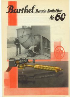 Gustav Barthel Benzin Loetkolben Nr 60 Farbige Original Reklame 1930er