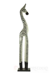 Zebra Afrika aus Holz 60 cm Afrikanische Deko Holzfigur Holzzebra NEU