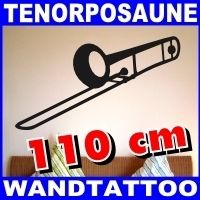 Wandtattoo Posaune 110cm Wandaufkleber Wandtatoo Musik