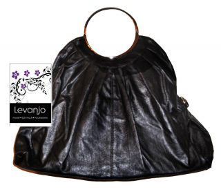 Tasche, Handtasche, schwarz, silberfarbener Ringgriff, Damentasche