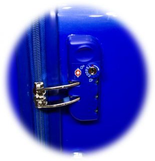 Hartschalen Reise Koffer Trolley TSA Schloss 60 Liter Blau 810