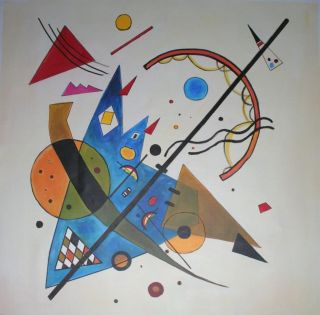 Wassily Kandinsky,Ölgemälde,Bogen und Spitze,80x80cm,Reproduktion