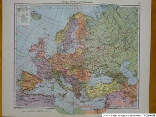 Europa, Staaten  und Verkehrskarte, Max Lippold 1933
