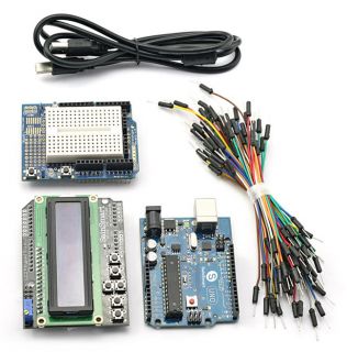 DE Lager SainSmart UNO +1602 LCD Keypad +Prototype Shield für Arduino