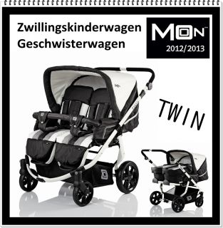Zwillingswagen Twin Zwillingskinderwagen (824 Black Stripes)