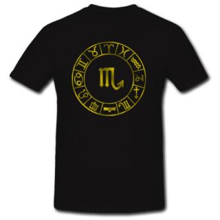 Skorpion Sternzeichen Kult T Shirt mit GOLD Druck *810