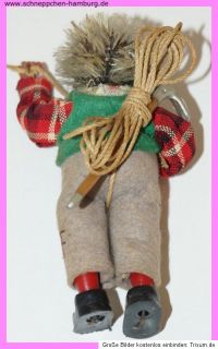 Alte Mecki Figur Peter Bergsteiger Puppe Zelluloidfigur doll