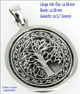 Anhänger Silber Keltischer Lebensbaum Tree of life Glück Yggdrasil