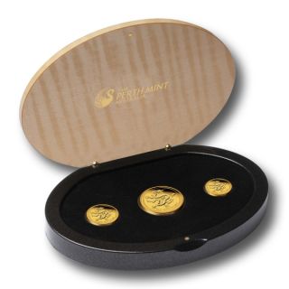 Australischer Lunar II Drache 3 coin set Gold (2011)   PP